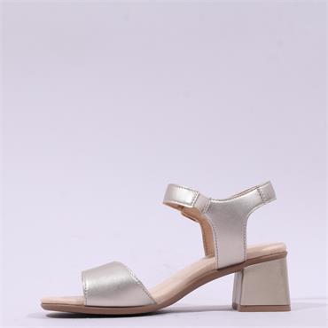 Remonte 2 Velcro Strap Block Heel Sandal - Gold